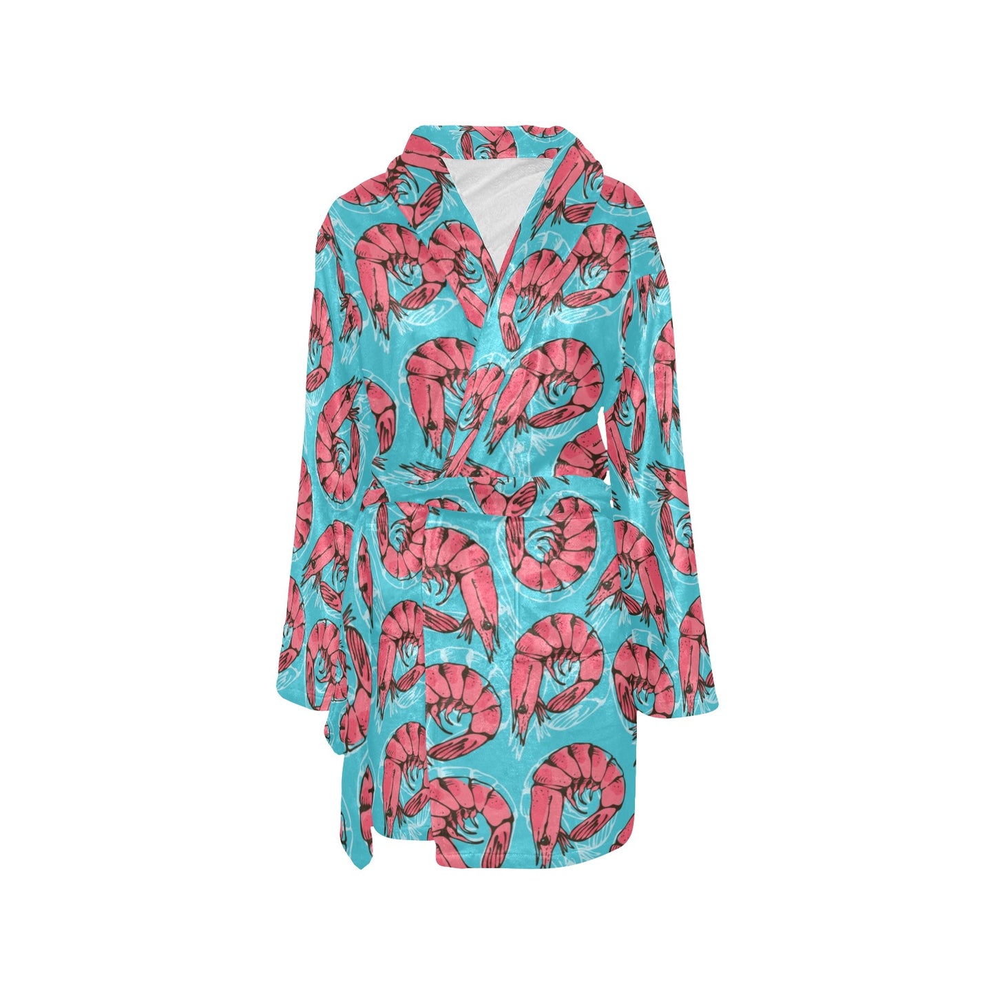 Prawn Pattern Print Design 01 Women's Fleece Robe