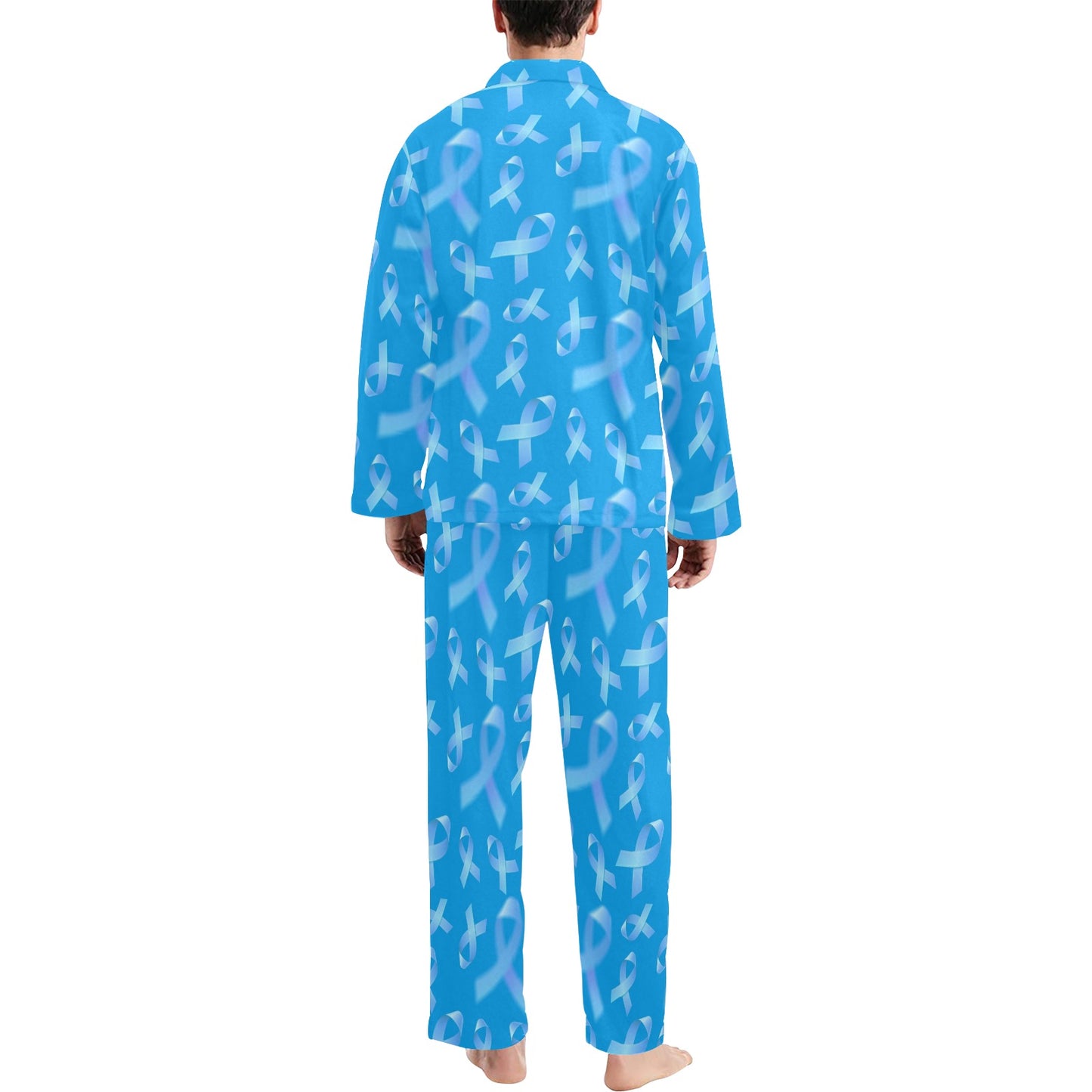 Prostate cancer Pattern Print Design A01 Men's Long Pajama Set