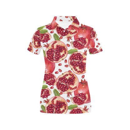 Pomegranate Pattern Print Design PG03 Women's Polo Shirt