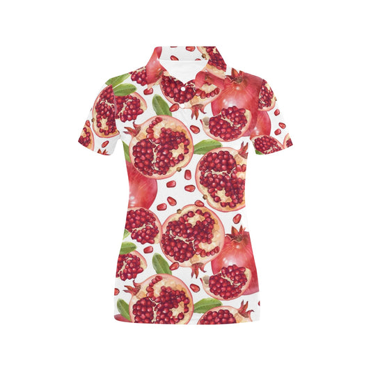 Pomegranate Pattern Print Design PG03 Women's Polo Shirt