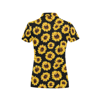 Sunflower Pattern Print Design SF05 Women's Polo Shirt
