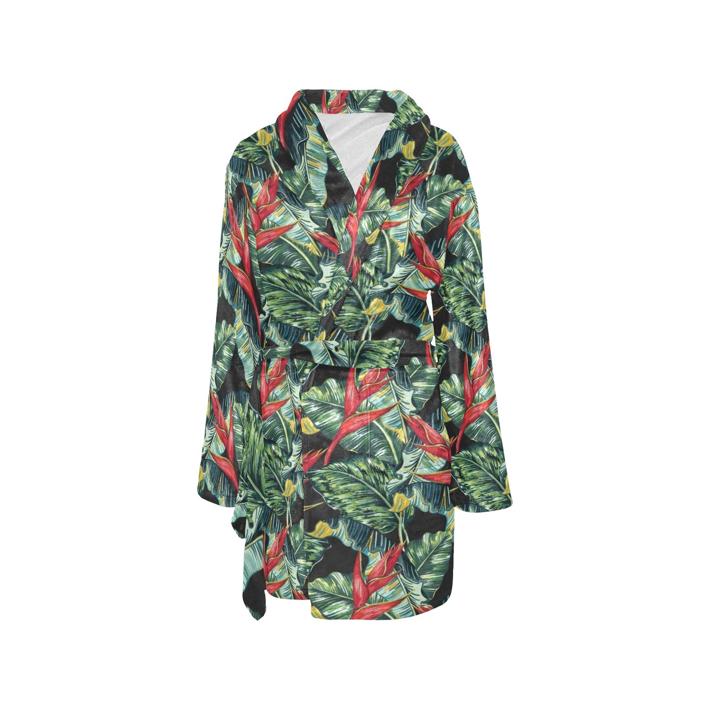 Bird Of Paradise Pattern Print Design BOP06 Women's Fleece Robe