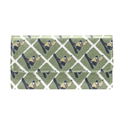 Snowboard Man Print Design LKS302 Women's Trifold Wallet