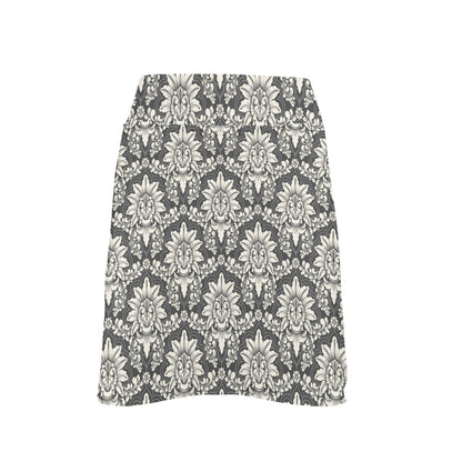 Damask Elegant Print Pattern 17" Golf & Pickleball Skort with Pockets