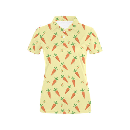 Carrot Pattern Print Design 04 Women's Polo Shirt