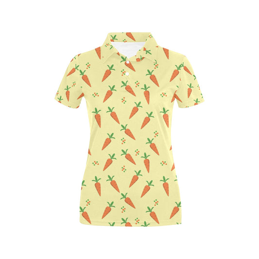 Carrot Pattern Print Design 04 Women's Polo Shirt