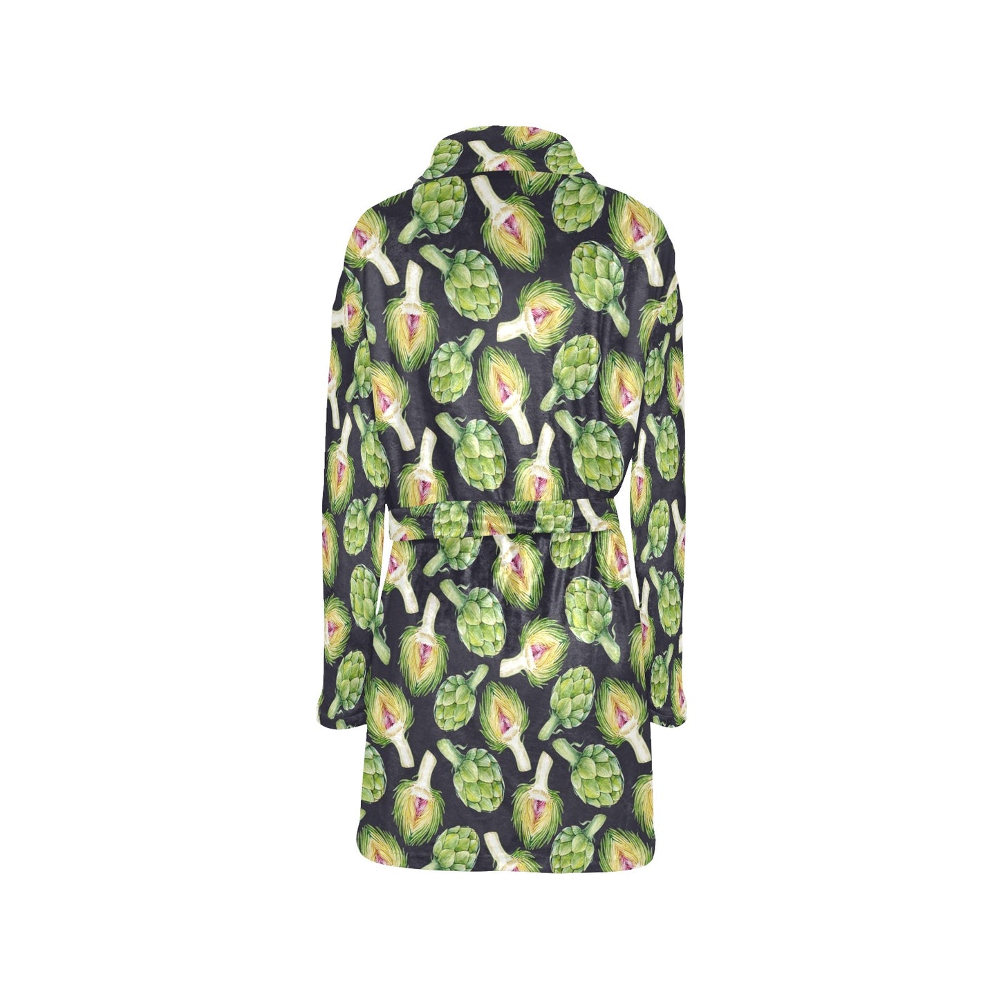 Artichoke Pattern Print Design 01 Women's Fleece Robe