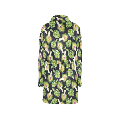 Artichoke Pattern Print Design 01 Women's Fleece Robe