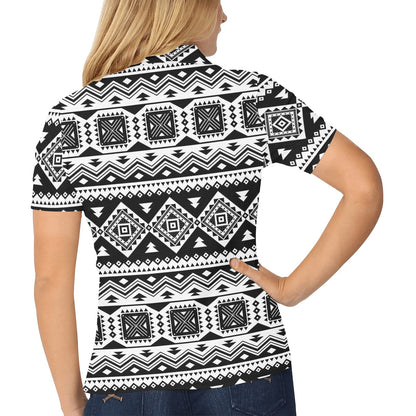 Aztec Pattern Print Design 08 Women's Polo Shirt