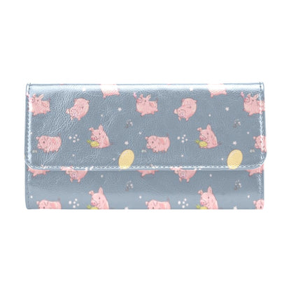 Pig Print Design LKS405 Women's Trifold Wallet