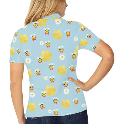 Bee Cute Print Design LKS304 Women's Polo Shirt