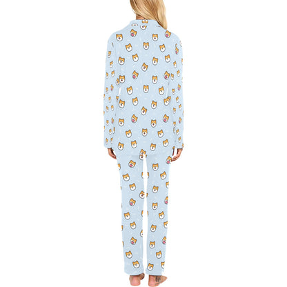 Shiba Inu Print Design LKS3012 Women's Long Pajama Set