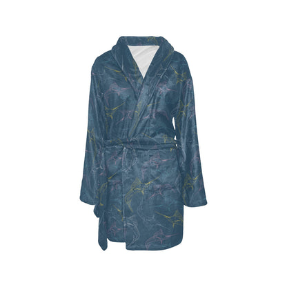 Swordfish Pattern Print Design 02 Women's Fleece Robe