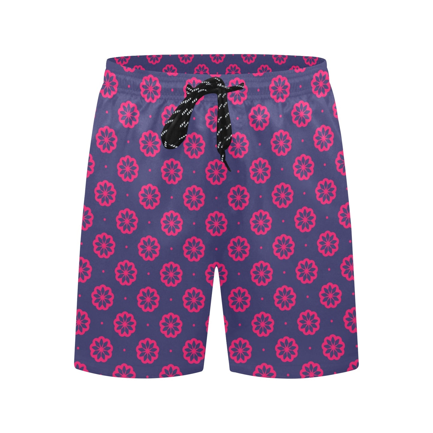Water Lily Print Design LKS301 Men's Swim Trunks Beach Shorts