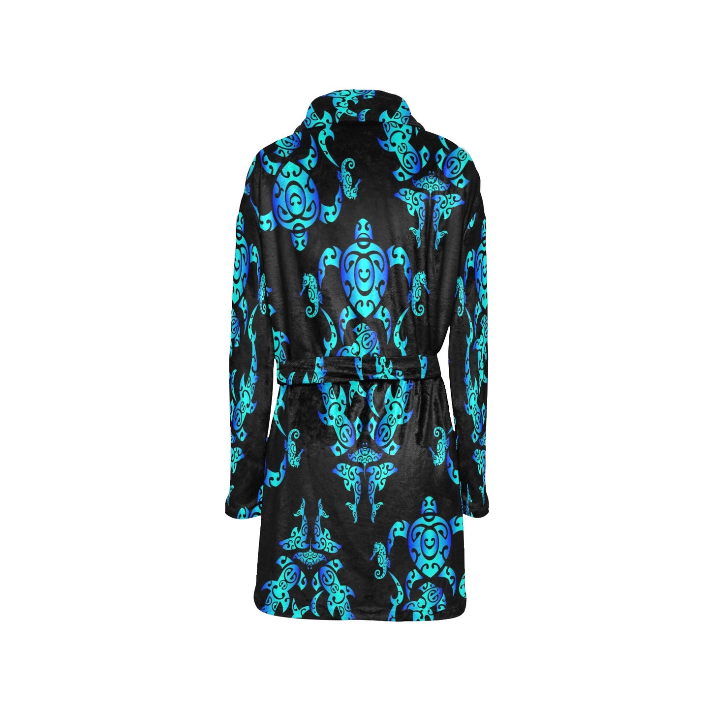 Sea turtle Polynesian Tribal Hawaiian Women's Fleece Robe