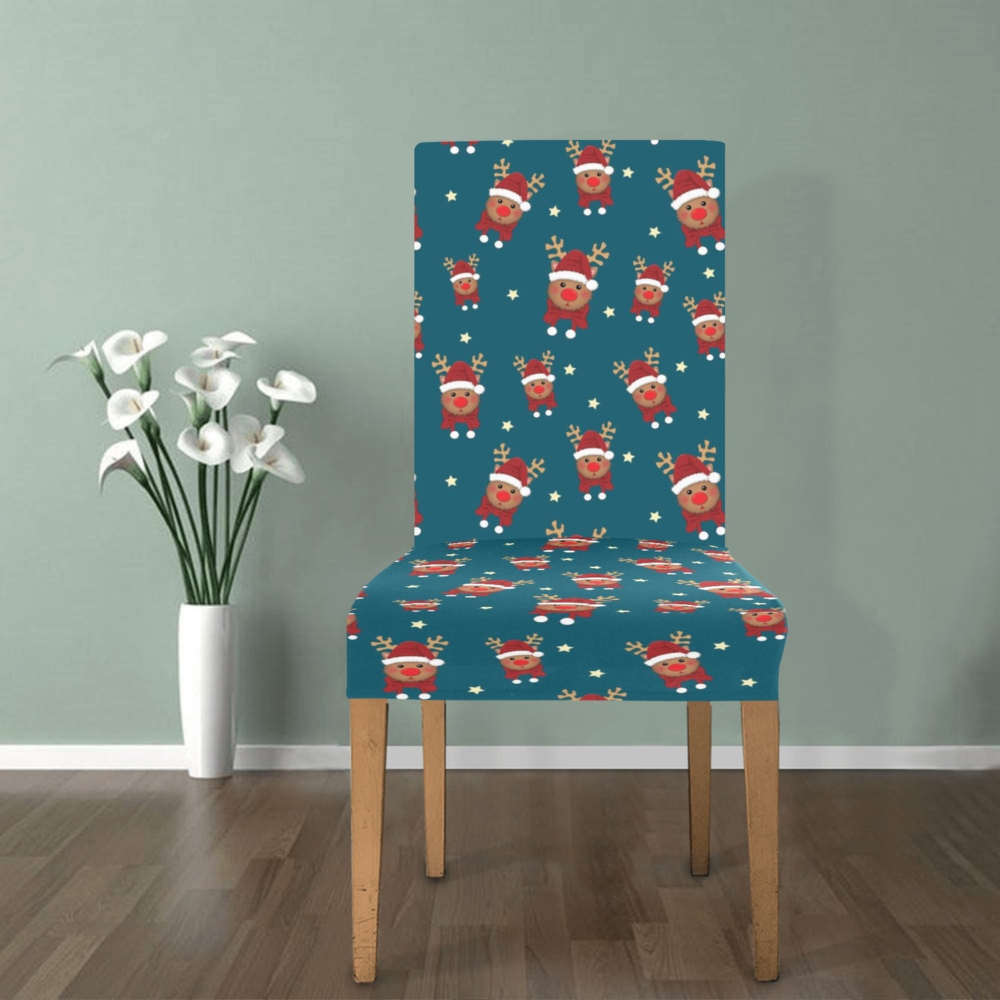 Reindeer Print Design LKS406 Dining Chair Slipcover