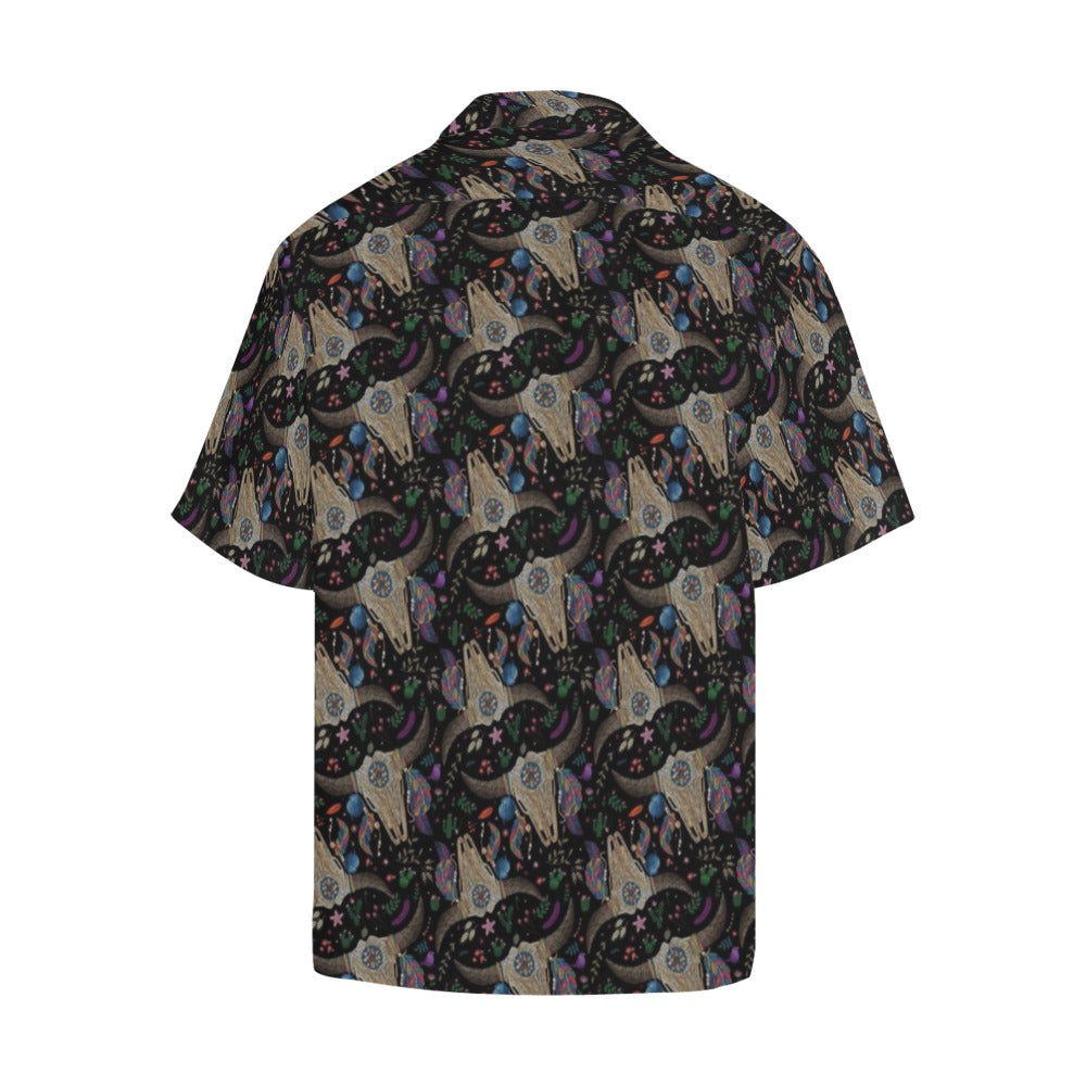 Buffalo Head Print Design LKS401 Men's Men's Hawaiian Shirt