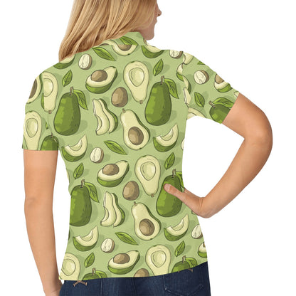 Avocado Pattern Print Design AC03 Women's Polo Shirt