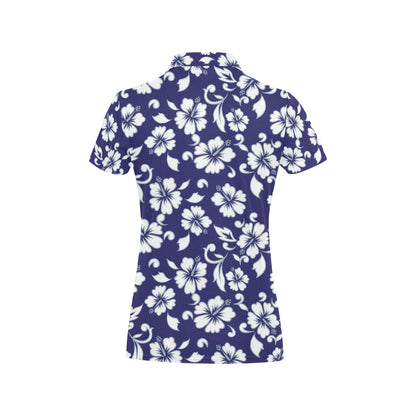 Hibiscus Pattern Print Design HB010 Women's Polo Shirt