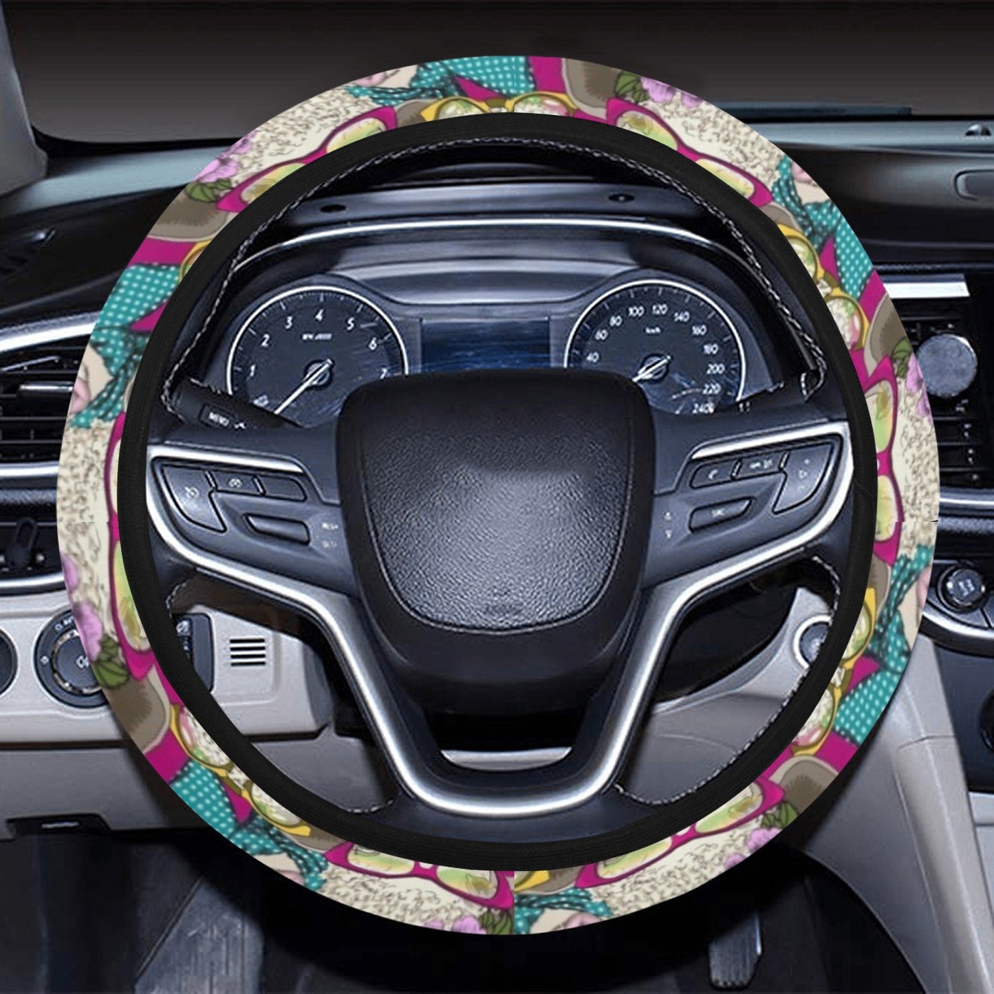 Sheep Print Design LKS403 Steering Wheel Cover with Elastic Edge
