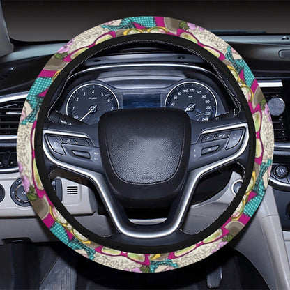Sheep Print Design LKS403 Steering Wheel Cover with Elastic Edge