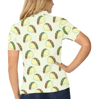 Taco Pattern Print Design TC04 Women's Polo Shirt