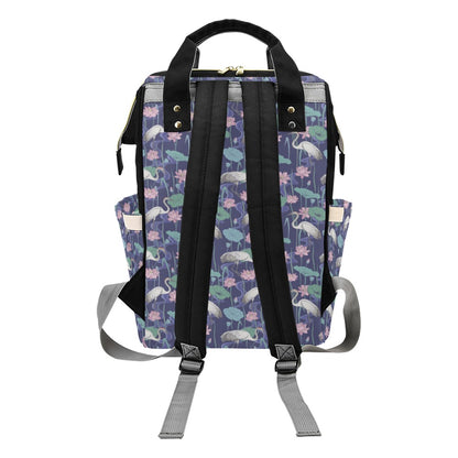 Water Lily Print Design LKS306 Diaper Bag Backpack
