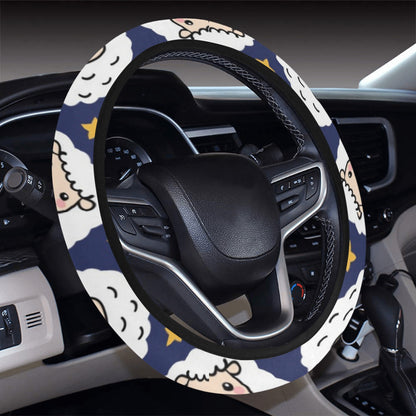 Sheep Print Design LKS402 Steering Wheel Cover with Elastic Edge