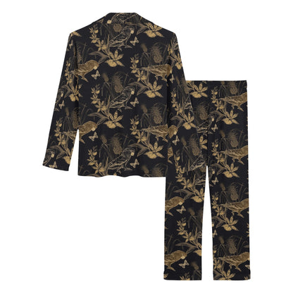 Parakeet Pattern Print Design A05 Women's Long Pajama Set