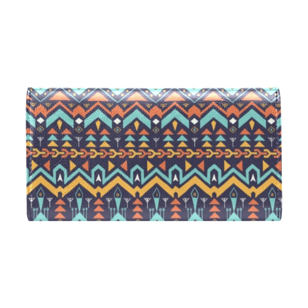 Aztec Style Print Pattern Women's Trifold Wallet