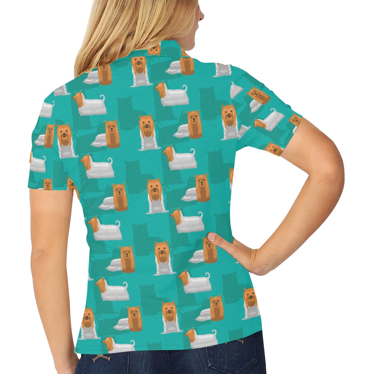Silky Terriers Print Design LKS301 Women's Polo Shirt