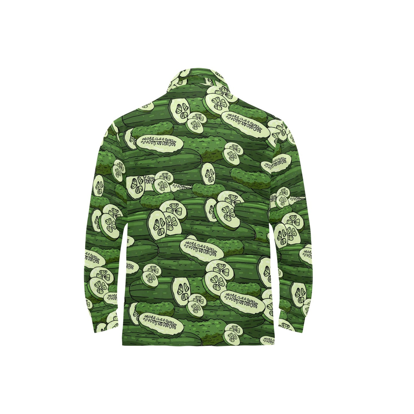 Cucumber Pattern Print Design CC01 Long Sleeve Polo Shirt For Men's