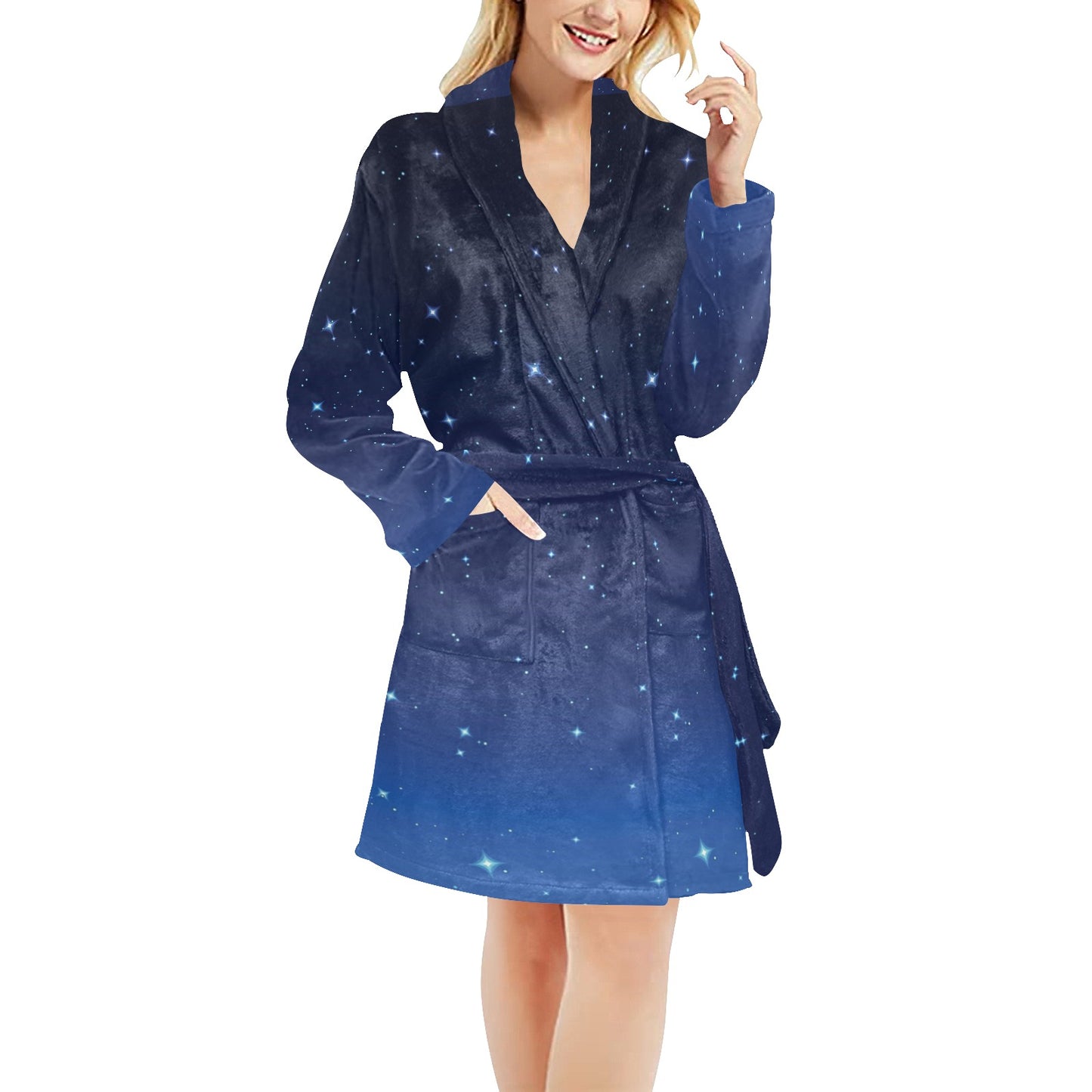 Night sky Pattern Print Design A01 Women's Fleece Robe