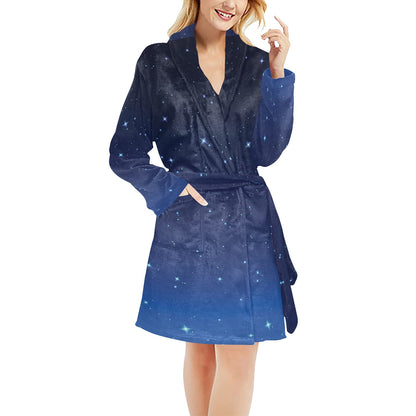 Night sky Pattern Print Design A01 Women's Fleece Robe