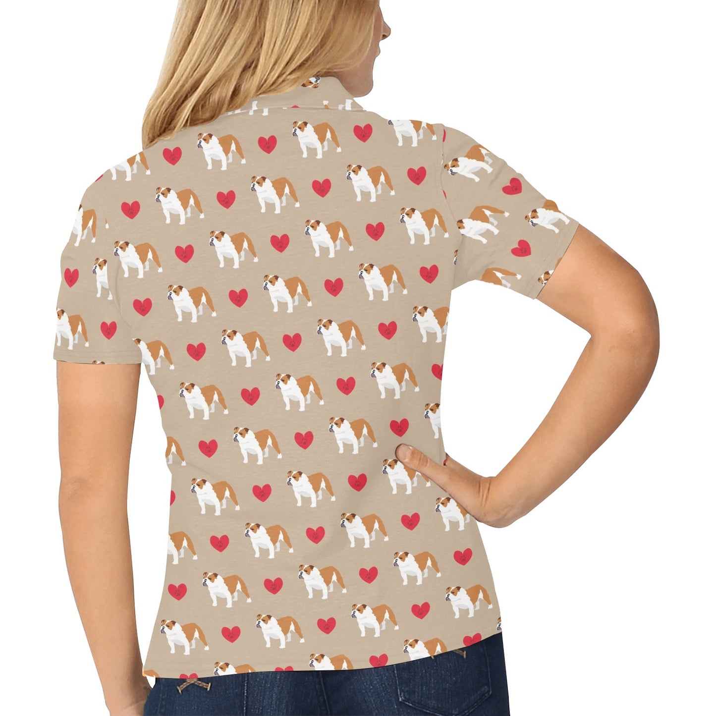 Bulldogs Pattern Print Design 02 Women's Polo Shirt