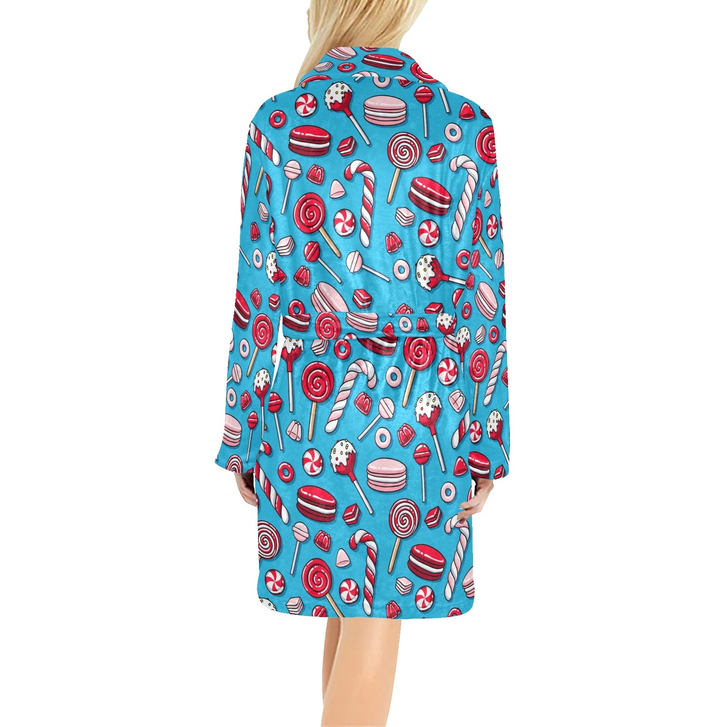 Candy Pattern Print Design 05 Women's Fleece Robe
