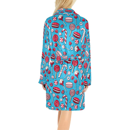 Candy Pattern Print Design 05 Women's Fleece Robe