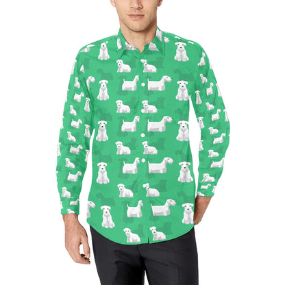 Sealyham Terriers Print Design LKS301 Men's Long Sleeve Dress Shirt