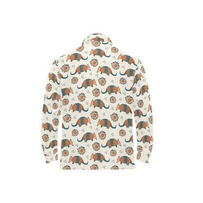 Armadillo Pattern Print Design 02 Long Sleeve Polo Shirt For Men's