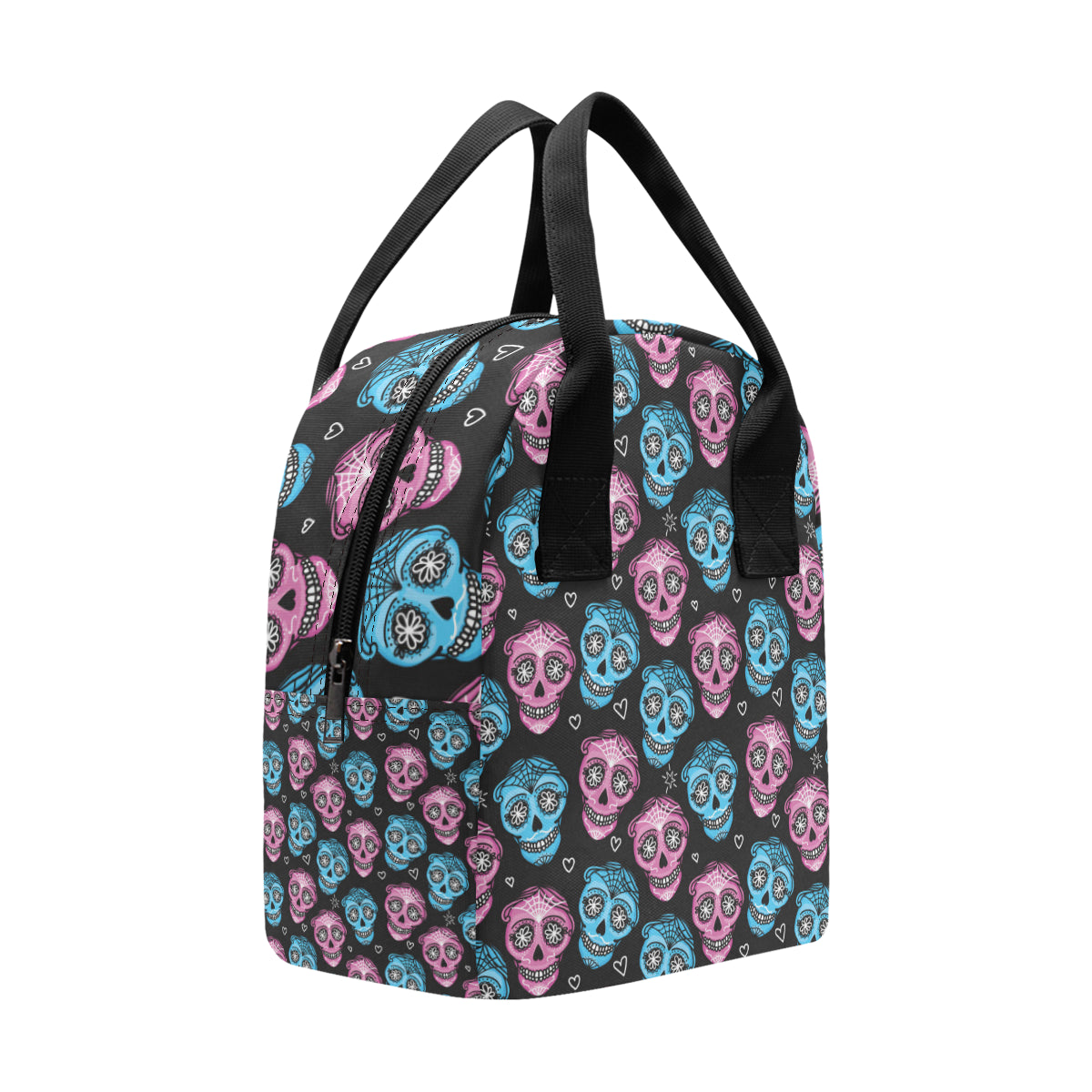 Day of the Dead Skull Print Pattern Insulated Lunch Bag