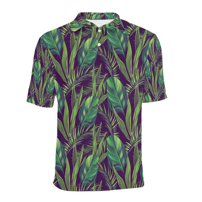 Palm Leaves Pattern Print Design PL03 Men Polo Shirt