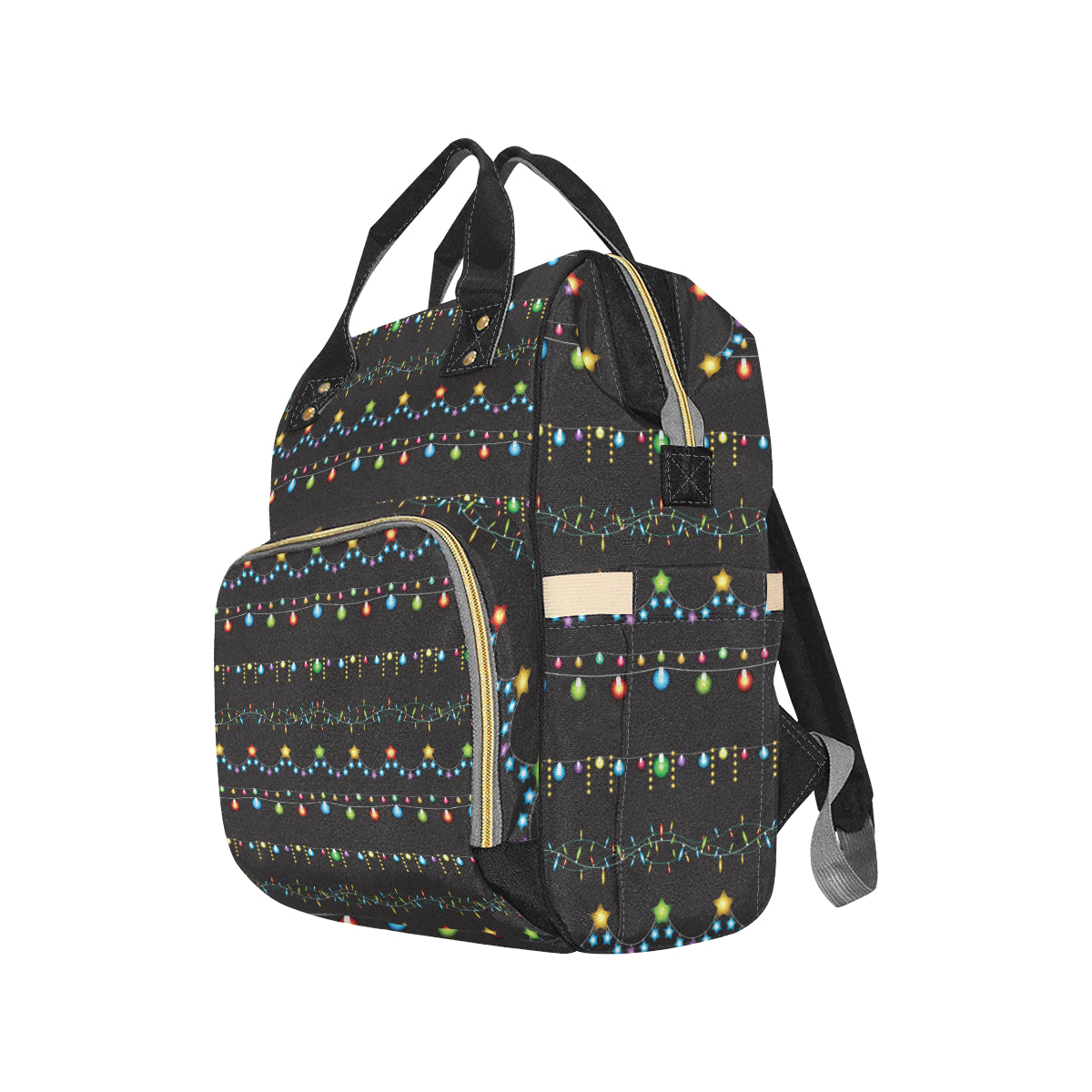 Christmas Light Pattern Print Design 01 Diaper Bag Backpack