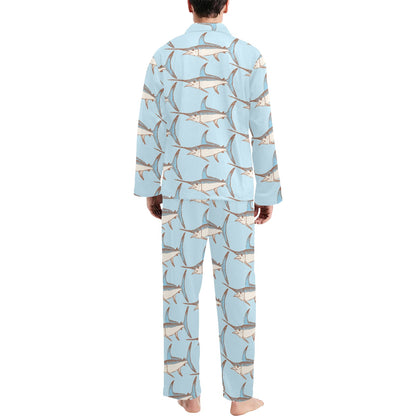 Swordfish Pattern Print Design 01 Men's Long Pajama Set