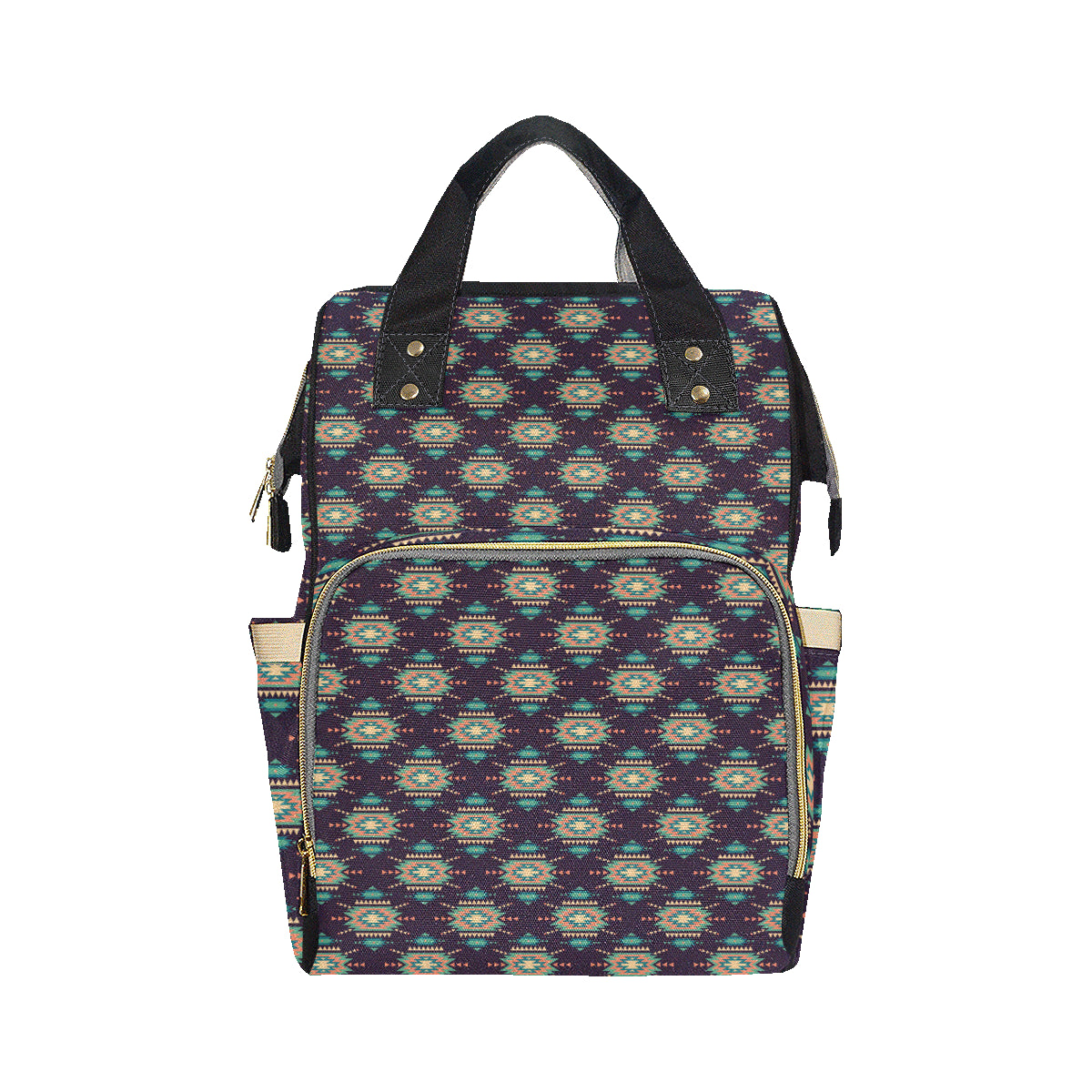 Navajo Geometric Style Print Pattern Diaper Bag Backpack