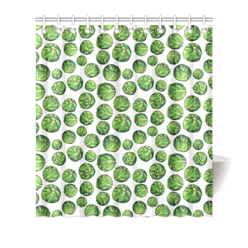 Brussels Sprouts Pattern Print Design 02 Shower Curtain