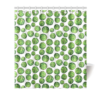 Brussels Sprouts Pattern Print Design 02 Shower Curtain