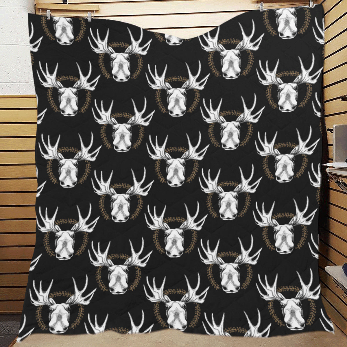 Moose Pattern Print Design 02 Premium Quilt