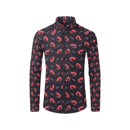 Shrimp Print Design LKS302 Men's Long Sleeve Dress Shirt