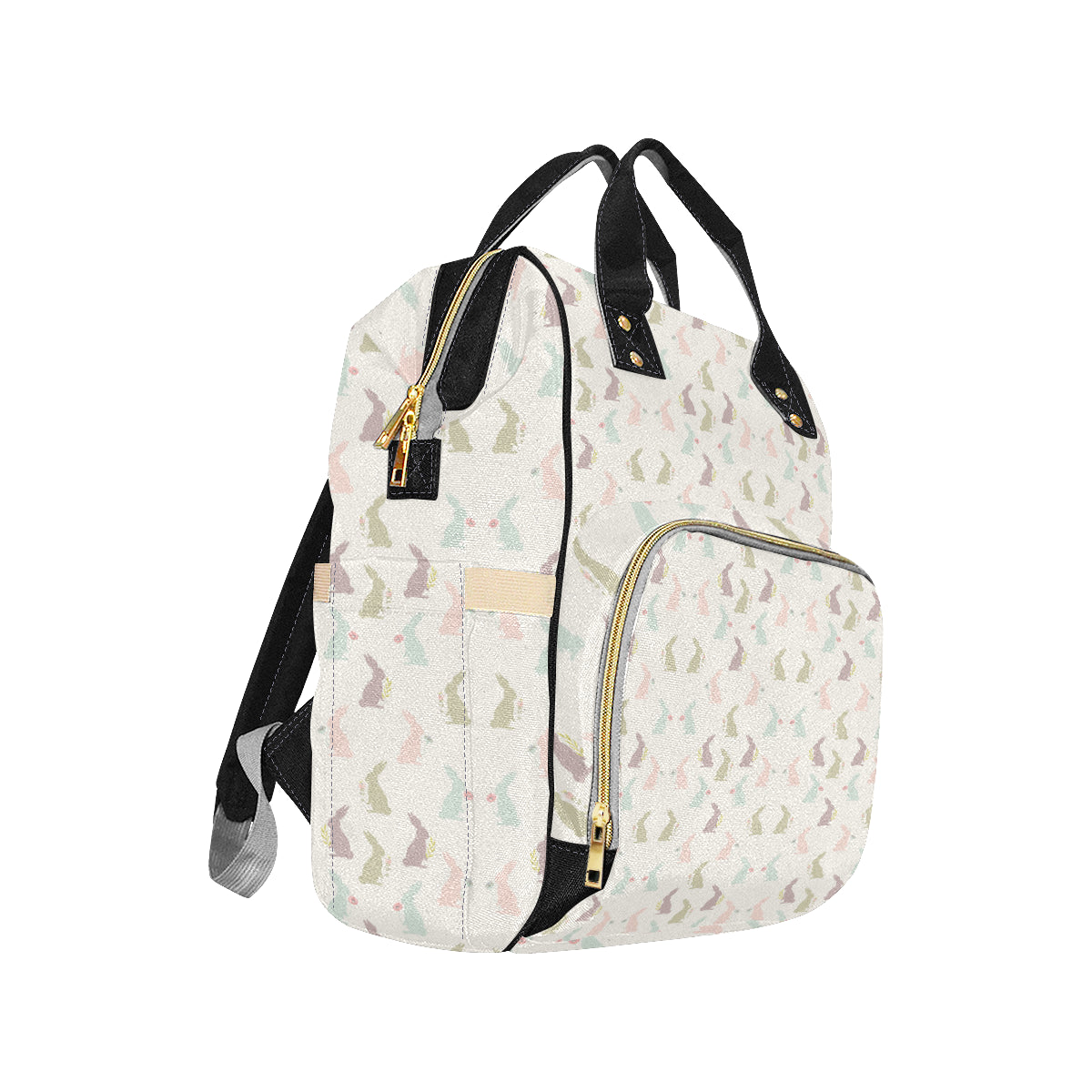 Bunny Pattern Print Design 05 Diaper Bag Backpack