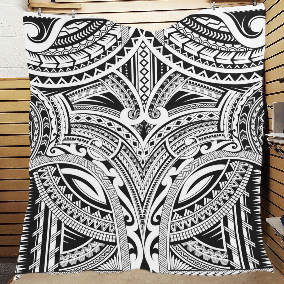 Maori Pattern Print Design 06 Premium Quilt